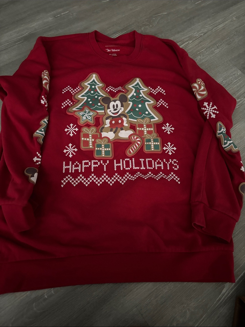 Disney Red Mickey "Happy Holidays" Crewneck Sweatshirt